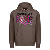 Coffee Dreaming Of A Pink Christmas Premium Hoodie - CowhideDigitalArt