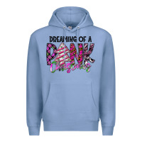 Colony Blue Dreaming Of A Pink Christmas Premium Hoodie - CowhideDigitalArt
