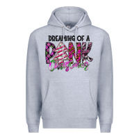 Heather Grey Dreaming Of A Pink Christmas Premium Hoodie - CowhideDigitalArt