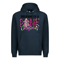 Navy Dreaming Of A Pink Christmas Premium Hoodie - CowhideDigitalArt