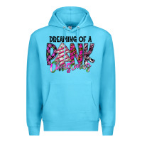Ocean Blue Dreaming Of A Pink Christmas Premium Hoodie - CowhideDigitalArt
