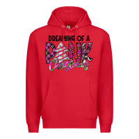 Red Dreaming Of A Pink Christmas Premium Hoodie - CowhideDigitalArt