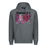 Rock Dreaming Of A Pink Christmas Premium Hoodie - CowhideDigitalArt