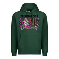 Sports Green Dreaming Of A Pink Christmas Premium Hoodie - CowhideDigitalArt