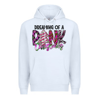 White Dreaming Of A Pink Christmas Premium Hoodie - CowhideDigitalArt