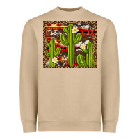 Mushroom aztec cowhide cactus background Heavyweight Sweatshirt - Artiststas