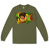 Army Green Hope Juneteenth Long Sleeve Tee - FaDigitalArtStudio