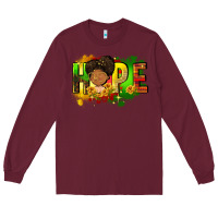Burgundy Hope Juneteenth Long Sleeve Tee - FaDigitalArtStudio