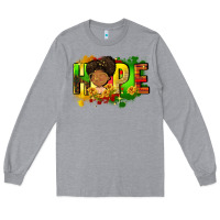 Heather Grey Hope Juneteenth Long Sleeve Tee - FaDigitalArtStudio