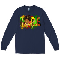 Navy Hope Juneteenth Long Sleeve Tee - FaDigitalArtStudio