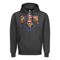 Charcoal Heather thunderbird usa Zipper Hoodie - BarkalooDesign