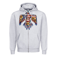 Heather Grey thunderbird usa Zipper Hoodie - BarkalooDesign
