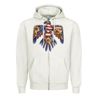 Oatmeal Heather thunderbird usa Zipper Hoodie - BarkalooDesign