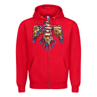 Red thunderbird usa Zipper Hoodie - BarkalooDesign