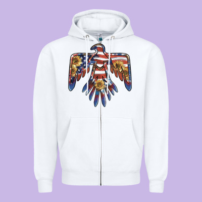 Thunderbird Usa Zipper Hoodie Designed By Barkaloodesign