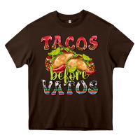 Chocolate Brown Tacos Before Vatos Heavy Core Tee - texasbilliewilder
