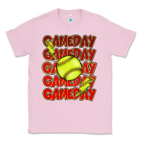 Bubblegum Pink Game day softball lightning bolt Classic Tee - HowdyJamesFarm