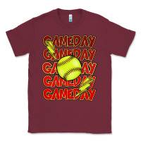 Burgundy Game day softball lightning bolt Classic Tee - HowdyJamesFarm