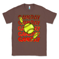 Chestnut Game day softball lightning bolt Classic Tee - HowdyJamesFarm