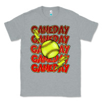 Heather Grey Game day softball lightning bolt Classic Tee - HowdyJamesFarm