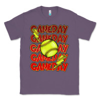 Lavender Game day softball lightning bolt Classic Tee - HowdyJamesFarm