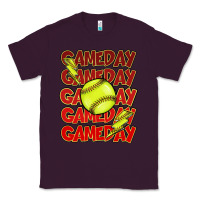 Plum Game day softball lightning bolt Classic Tee - HowdyJamesFarm
