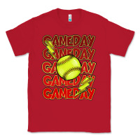 Red Game day softball lightning bolt Classic Tee - HowdyJamesFarm