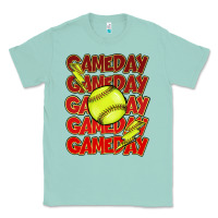Seafoam Game day softball lightning bolt Classic Tee - HowdyJamesFarm