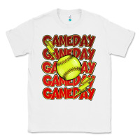 White Game day softball lightning bolt Classic Tee - HowdyJamesFarm