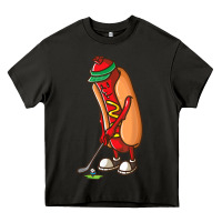 Asphalt Funny Golfing Hot Dog Golf Gifts Shirts for Men Boys Golfer Heavy Core Tee - maiPhamDesign