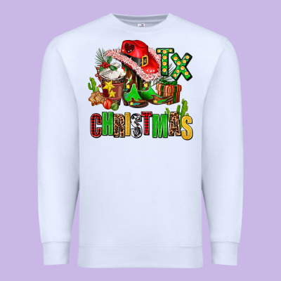 Tx Christmas Cowgirl Premium Sweatshirt Designed By Adodesignshop