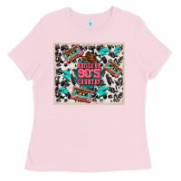 Bubblegum Pink raised 90's country Ladies Tee - TumblerDesignByShophia