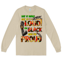 Mushroom Say it now! say it loud! i'm black and i'm proud Long Sleeve Tee - FaDigitalArtStudio