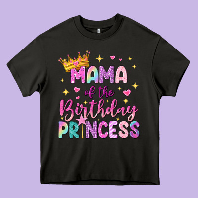 Mama Of The Birthday Princess Heavy Core Tee Designed By Nancycooperartshop
