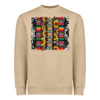 Mushroom cowhıde aztec serape wıth leopard and sunflowers brushstroke Heavyweight Sweatshirt - Artiststas
