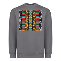 Storm cowhıde aztec serape wıth leopard and sunflowers brushstroke Heavyweight Sweatshirt - Artiststas