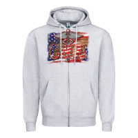 Heather Grey patriotic nurse certified medical assistant medilcal symbol background Zipper Hoodie - BarkalooDesign