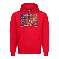 Red patriotic nurse certified medical assistant medilcal symbol background Zipper Hoodie - BarkalooDesign
