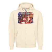 Sandshell patriotic nurse certified medical assistant medilcal symbol background Zipper Hoodie - BarkalooDesign