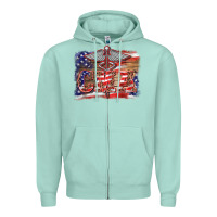 Seafoam patriotic nurse certified medical assistant medilcal symbol background Zipper Hoodie - BarkalooDesign