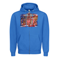 True Royal patriotic nurse certified medical assistant medilcal symbol background Zipper Hoodie - BarkalooDesign