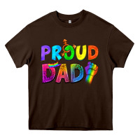Chocolate Brown Proud Dad Heavy Core Tee - NancyCooperArtShop