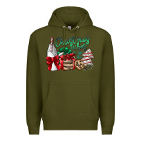 Army Green Christmas Vibes Premium Hoodie - CowhideDigitalArt
