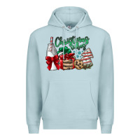 Blue Mist Christmas Vibes Premium Hoodie - CowhideDigitalArt
