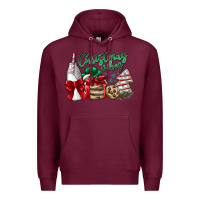 Burgundy Christmas Vibes Premium Hoodie - CowhideDigitalArt
