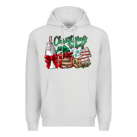 Dove Grey Christmas Vibes Premium Hoodie - CowhideDigitalArt