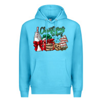 Ocean Blue Christmas Vibes Premium Hoodie - CowhideDigitalArt