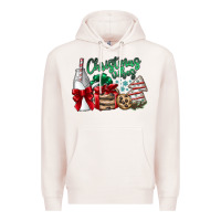 Pale Pink Christmas Vibes Premium Hoodie - CowhideDigitalArt