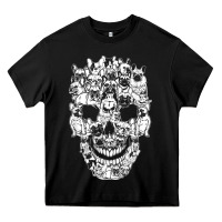 Black Matching Family French Bulldog Dog Skull Costume Halloween Heavy Core Tee - maiPhamDesign