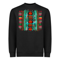 Black serape aztec leopard and turquoise glitter with gemstone brushstroke Heavyweight Sweatshirt - Artiststas
